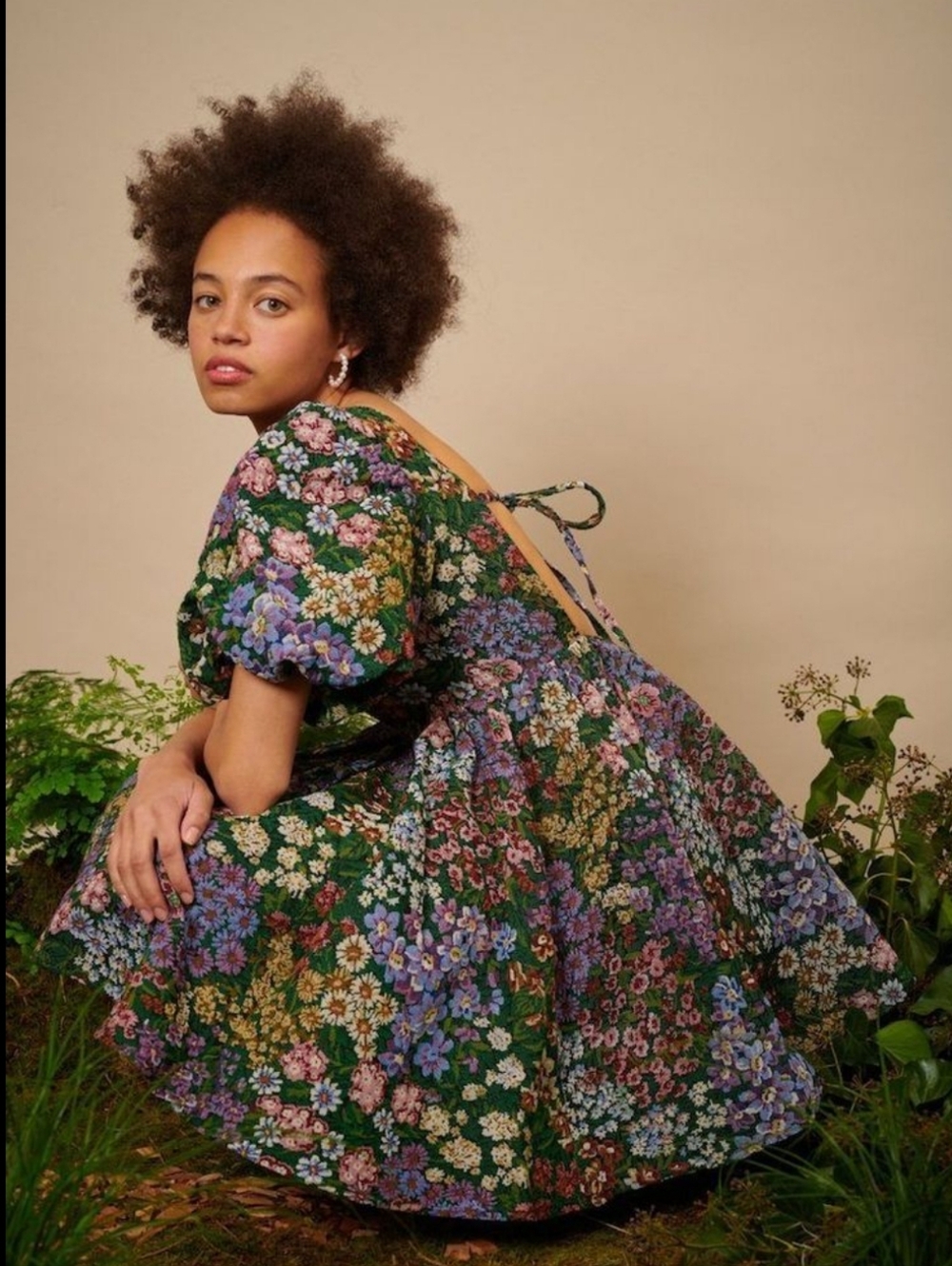 Sister Jane Bluebells Floral Tapestry Tie Back Mini Dress Women's XS New NWT